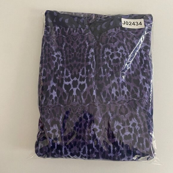 Soft Surroundings Faux Wrap Dress Size XL Tall Purple Animal Print Long Sleeve - Picture 9 of 9
